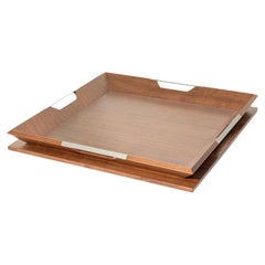 Bandeja Le, Madera de roble/níquel pulido