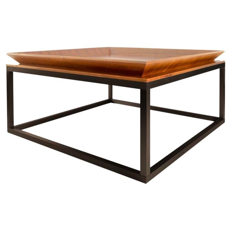 Le Tray Straight Legs, Coffee Table or Cocktail Table, Oak/Oiled Bronze For Sale