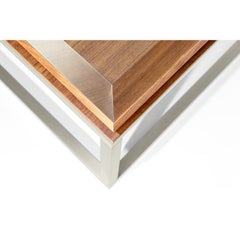 Le Tray Straight Legs, Coffee Table or Cocktail Table, Oak/Polished Nickel