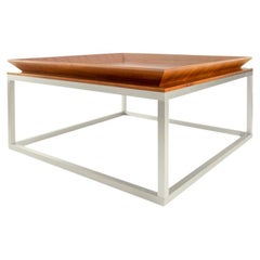 Le Tray Straight Legs, Coffee Table or Cocktail Table, Oak/Polished Nickel