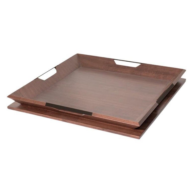 Le Tablett, Nussbaum/Poliertes Nickel