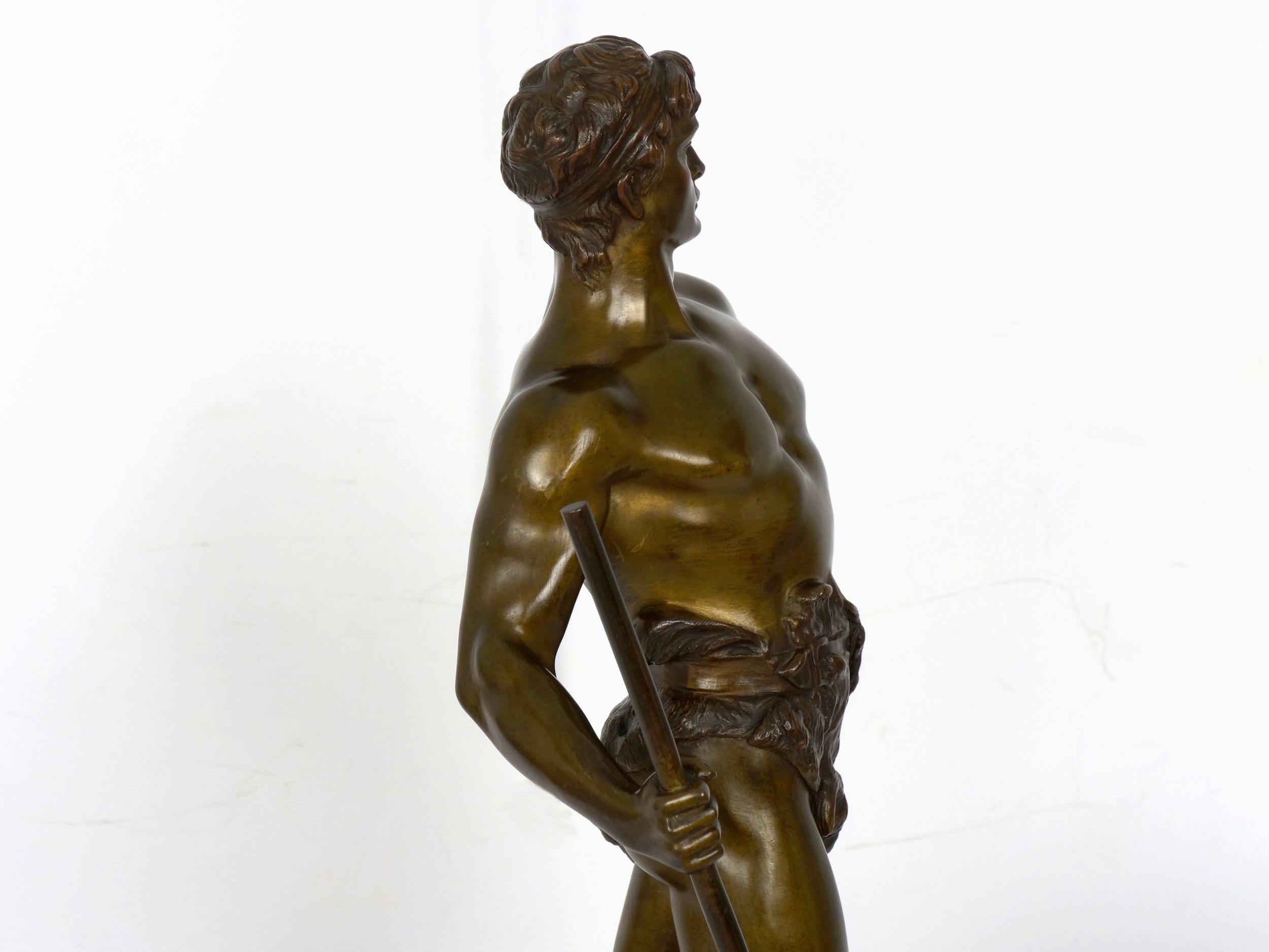 “Le Trevail” French Antique Bronze Sculpture of Blacksmith by Maurice Constant 12