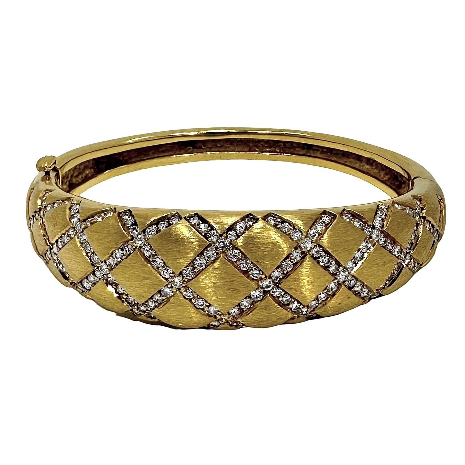 This striking and very substantial Late-20th Century creation by highly regarded designer Le Triomphe, is just as much in fashion today as it was many years ago when first introduced into the marketplace.  The bracelet in no way presents as