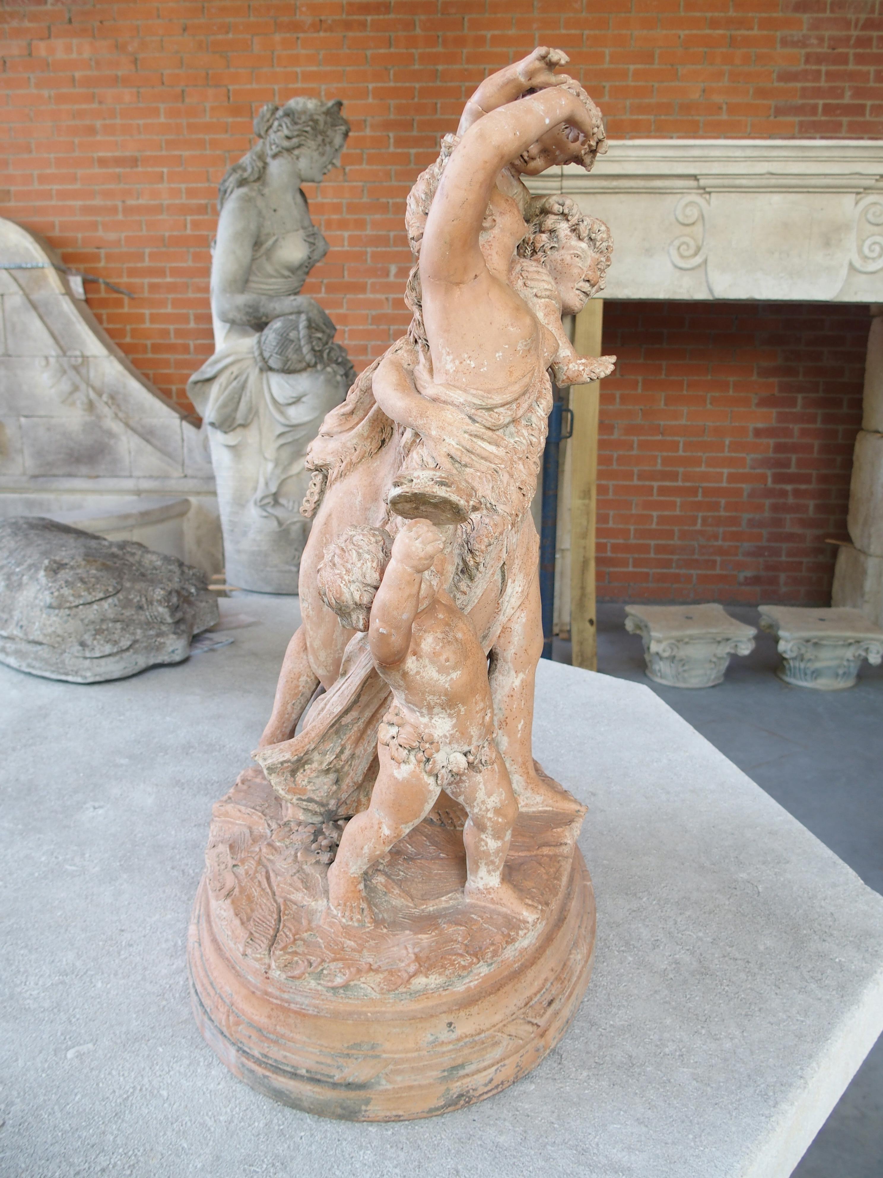 Le Triomphe de Bacchus, 19th Century French Terra Cotta Sculpture after Clodion For Sale 6