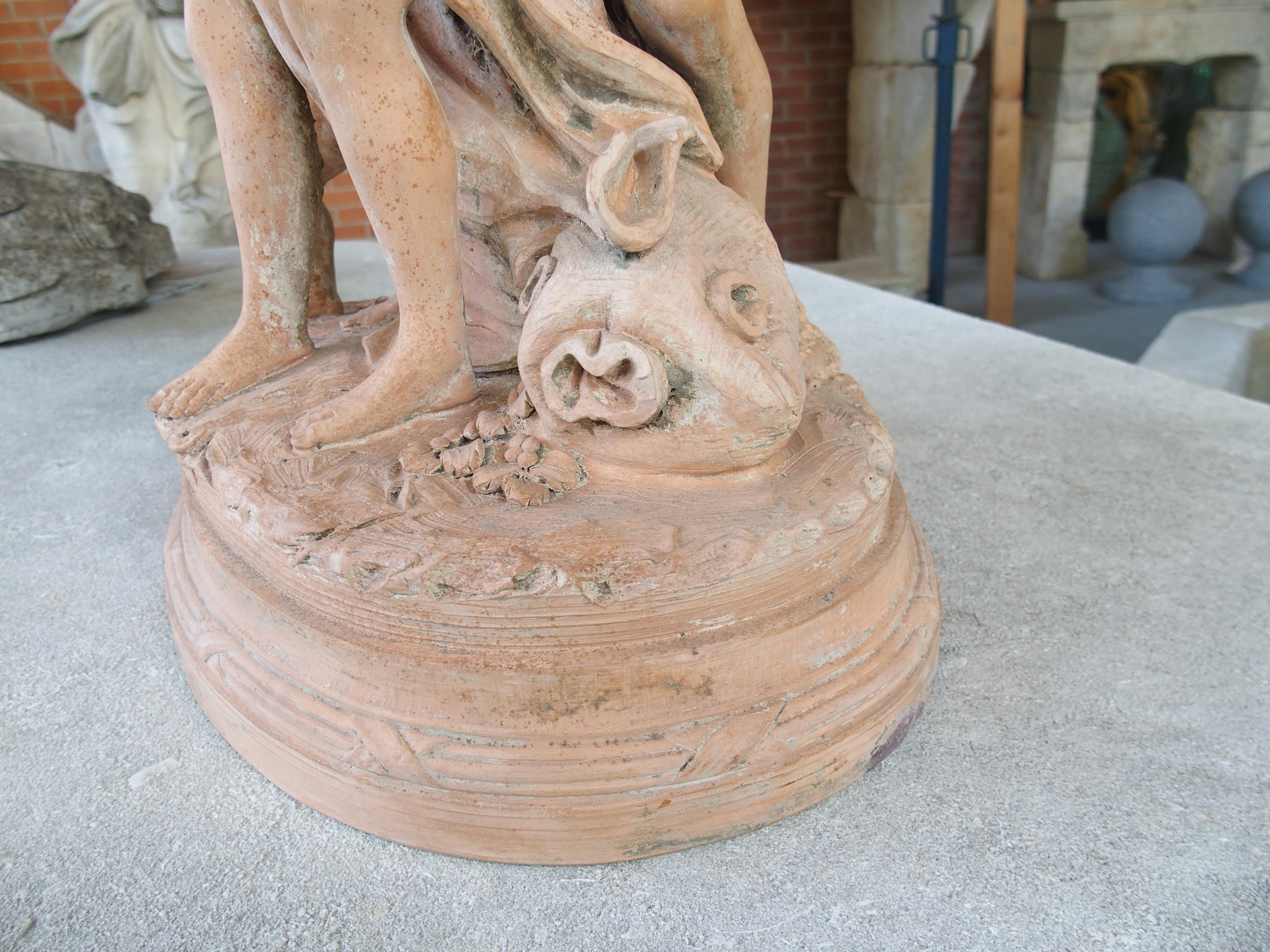 Neoclassical Le Triomphe de Bacchus, 19th Century French Terra Cotta Sculpture after Clodion For Sale