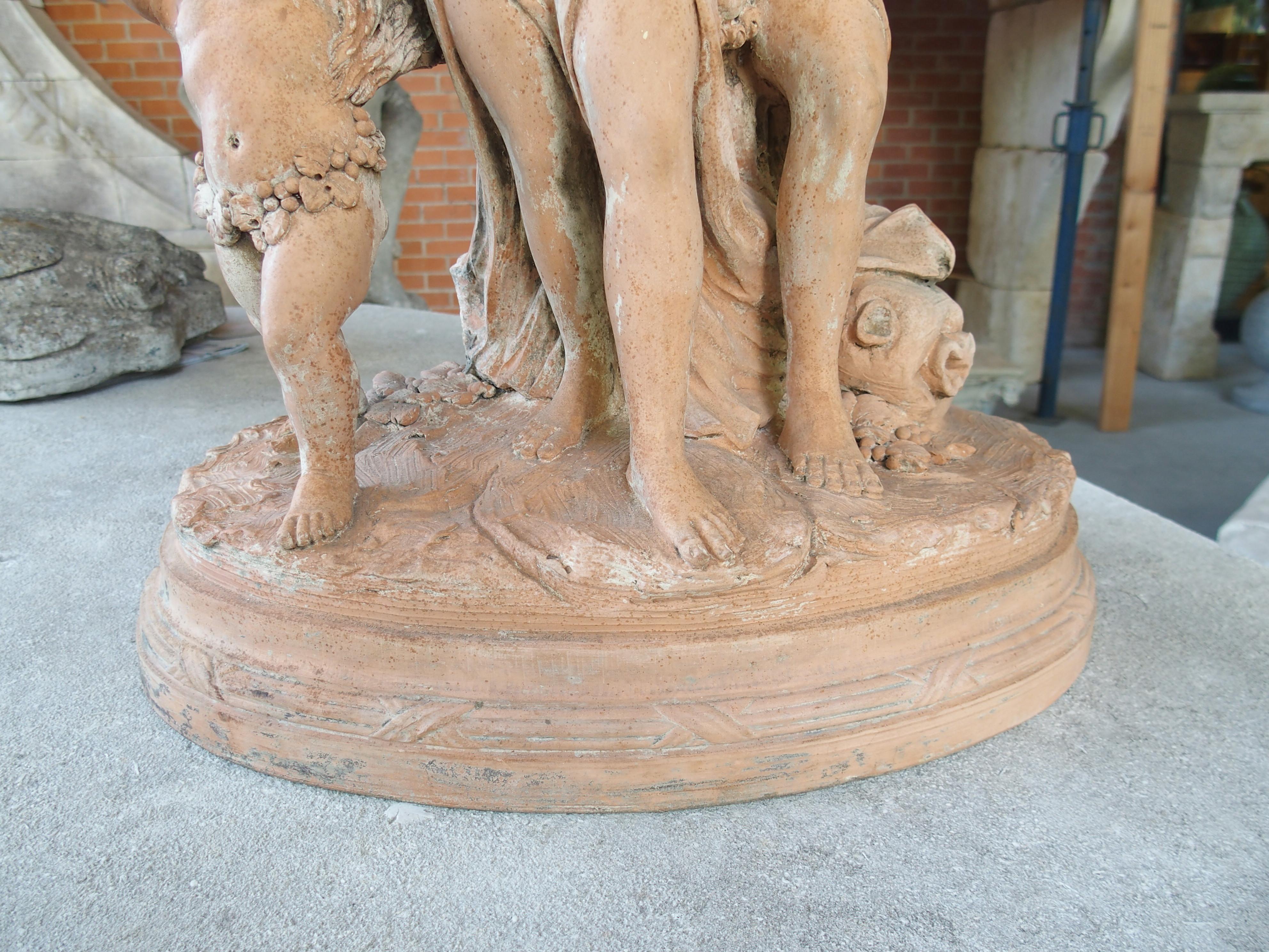 Le Triomphe de Bacchus, 19th Century French Terra Cotta Sculpture after Clodion In Good Condition For Sale In Dallas, TX