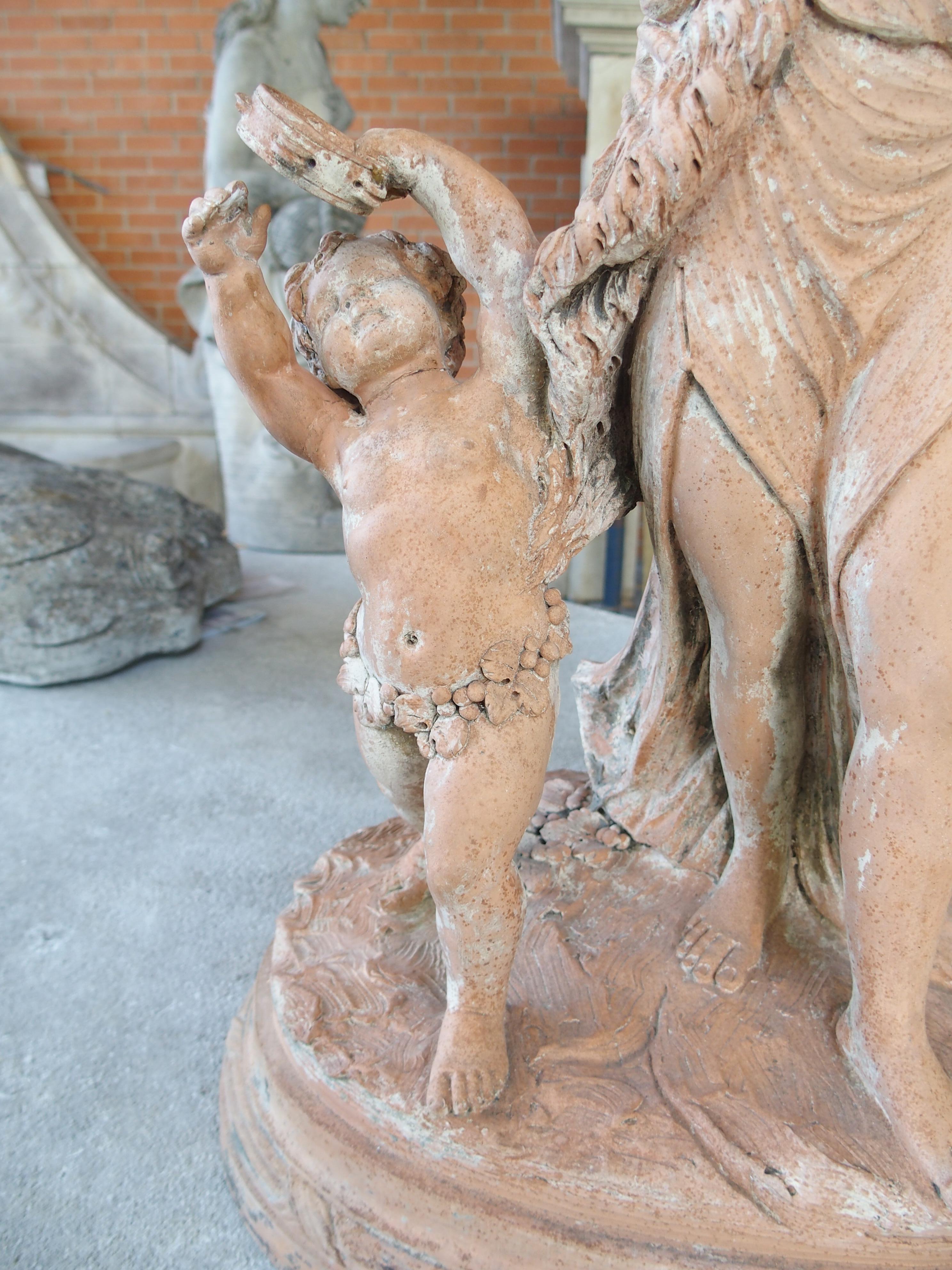 Terracotta Le Triomphe de Bacchus, 19th Century French Terra Cotta Sculpture after Clodion For Sale