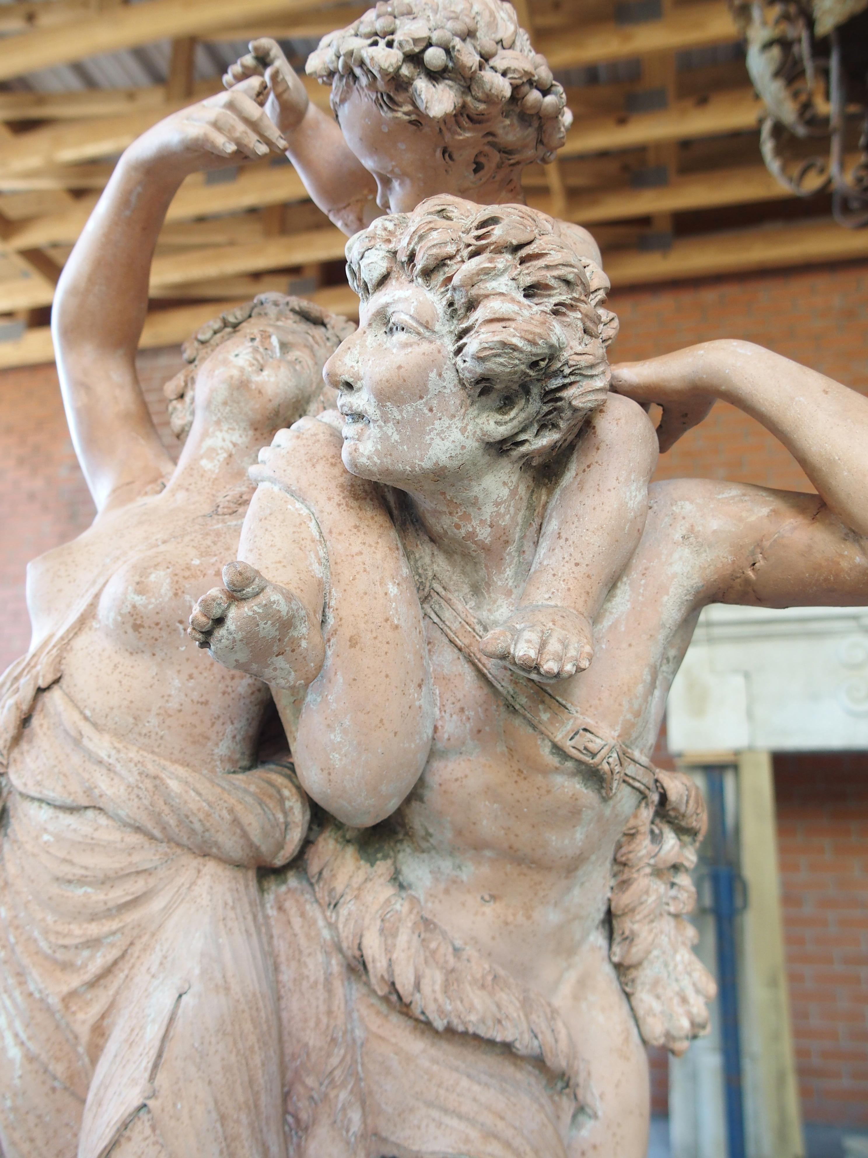 Le Triomphe de Bacchus, 19th Century French Terra Cotta Sculpture after Clodion For Sale 2