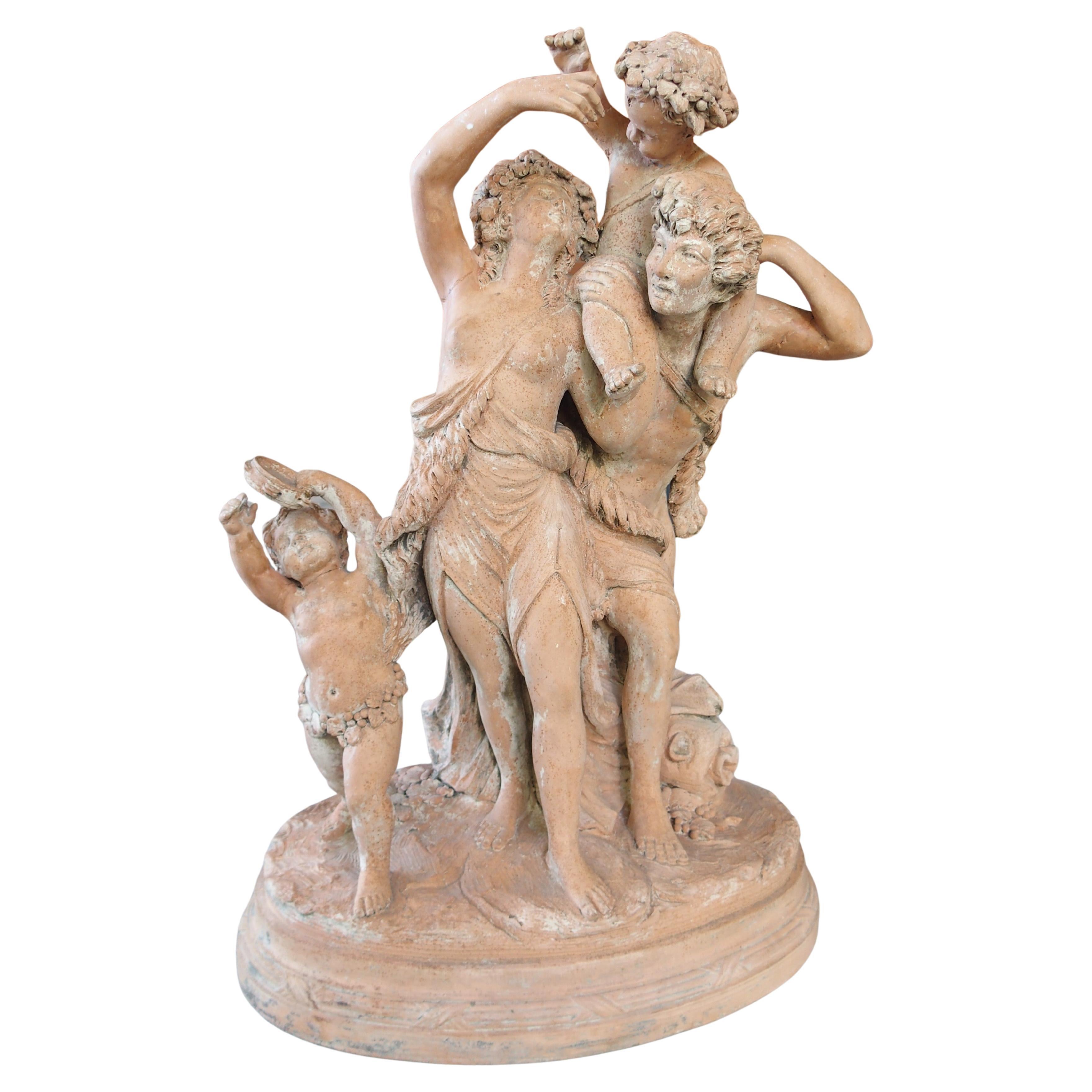 Le Triomphe de Bacchus, 19th Century French Terra Cotta Sculpture after Clodion For Sale