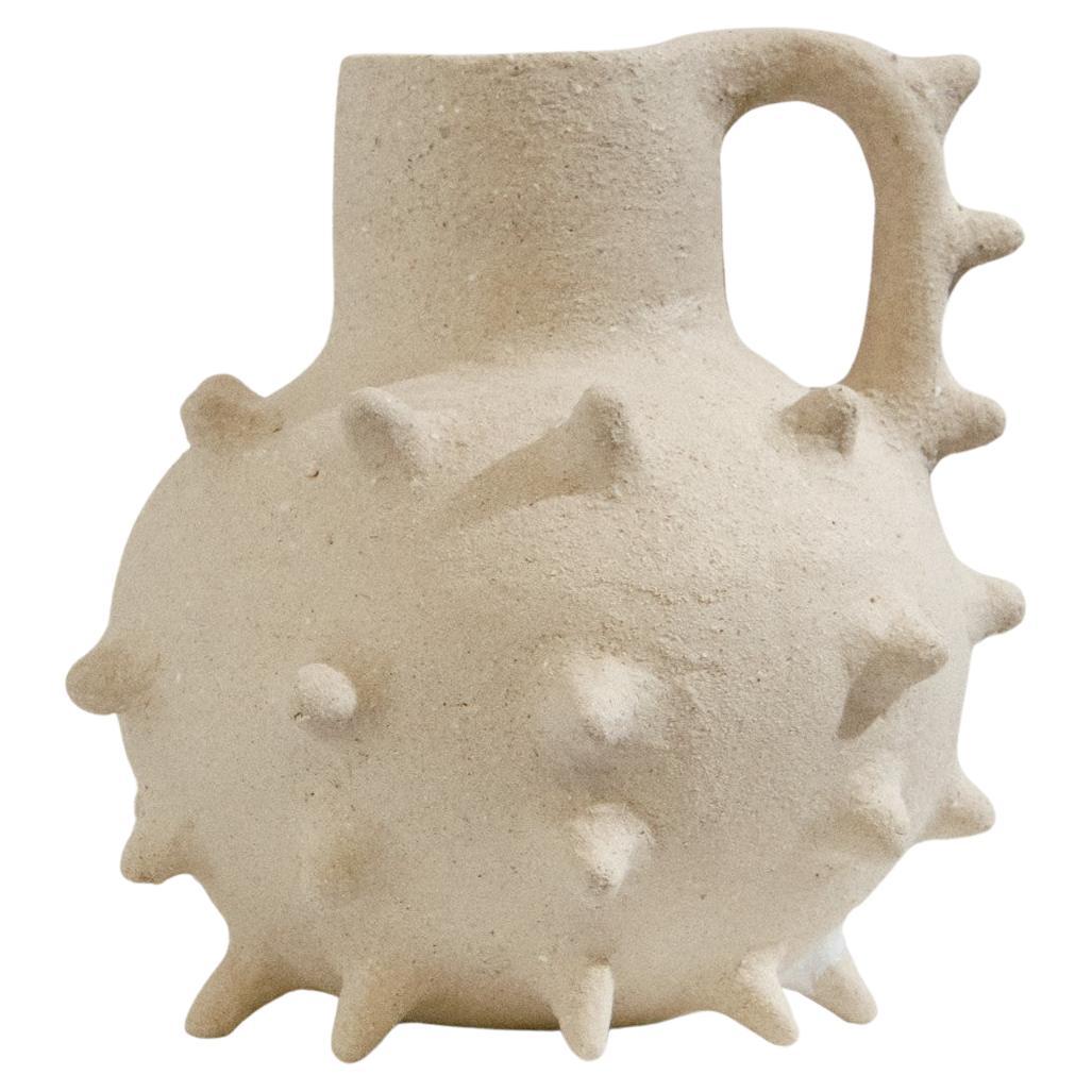 Le Vase Pique Beige Sandstone Vase by Lou Thomas