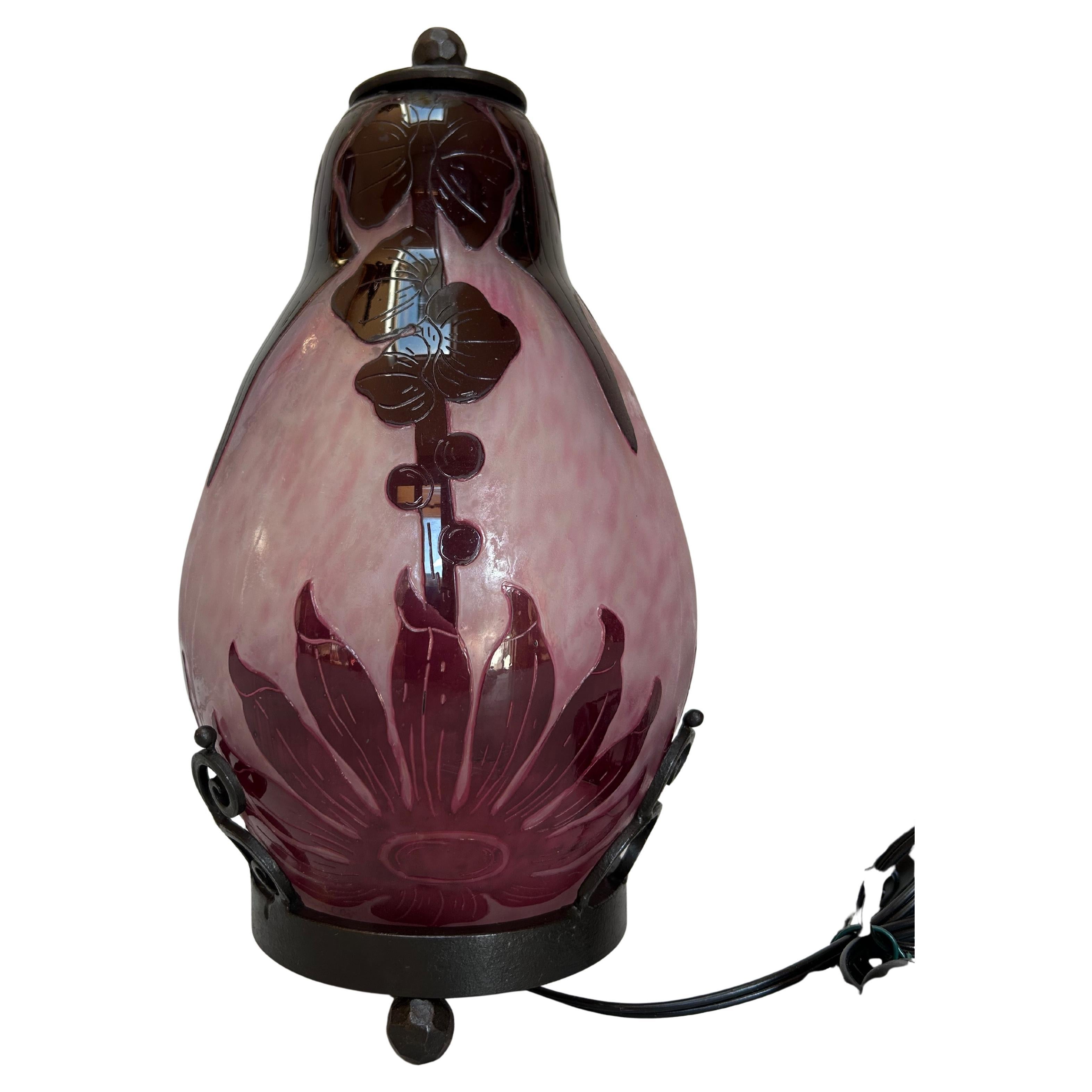 Le Verre Français Art Deco Dahlia Night Light
