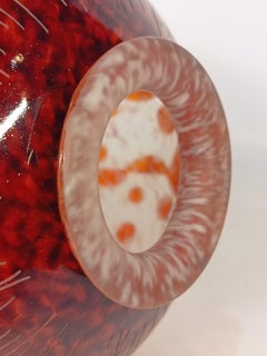 Le Verre Français Art Deco  Glass Vase Rubaniers France