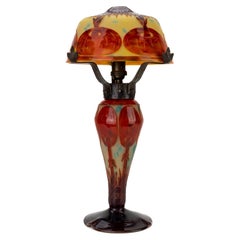 Le Verre Français – Art Deco table lamp in the “Coprin” motif – 1923 / 1926