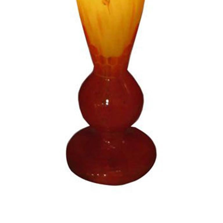 Glass Le Verre Francais Art Deco Vase For Sale