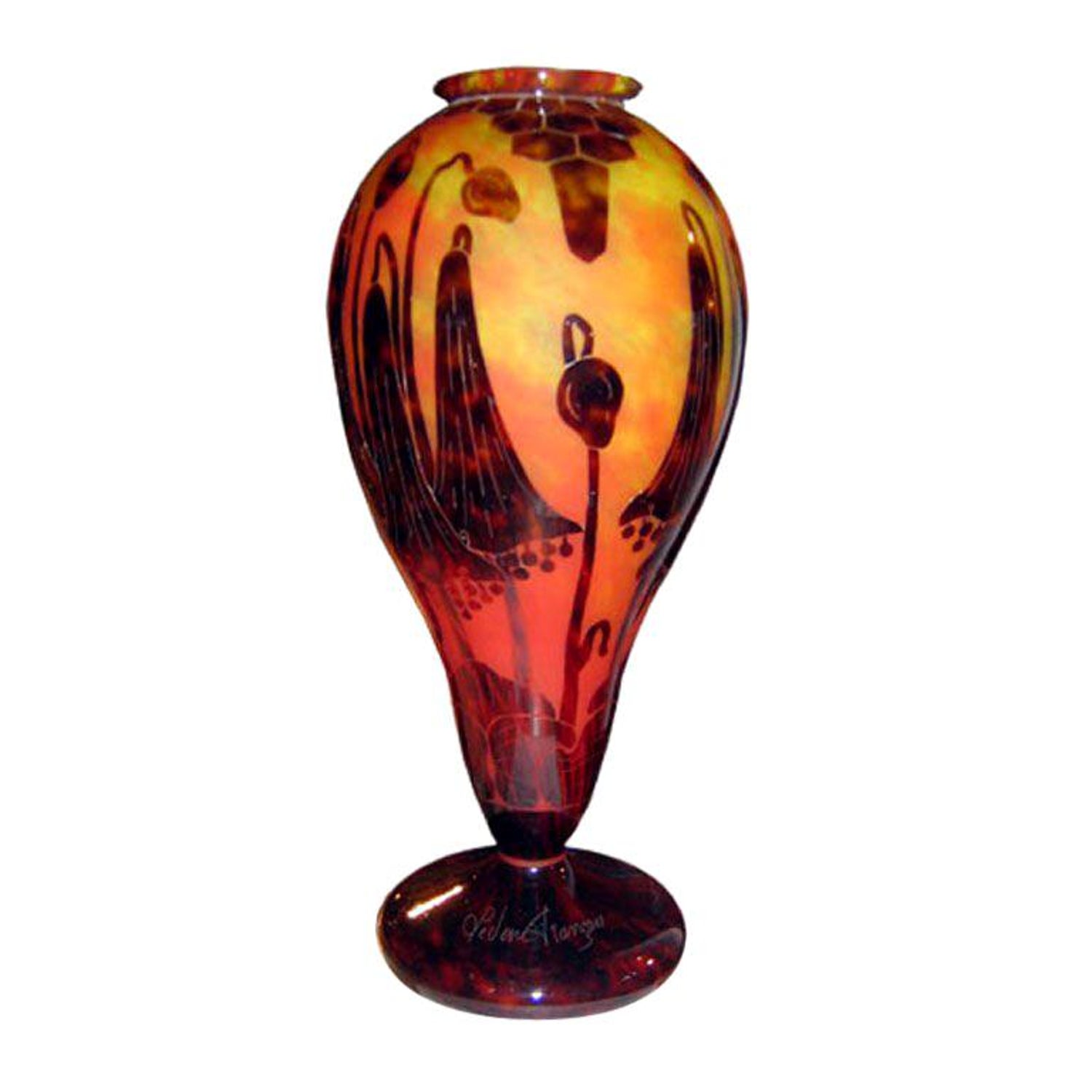 Vase Sign: Le Verre Francais, France ( Decoration Halbrans ), Art Nouveau  For Sale at 1stDibs
