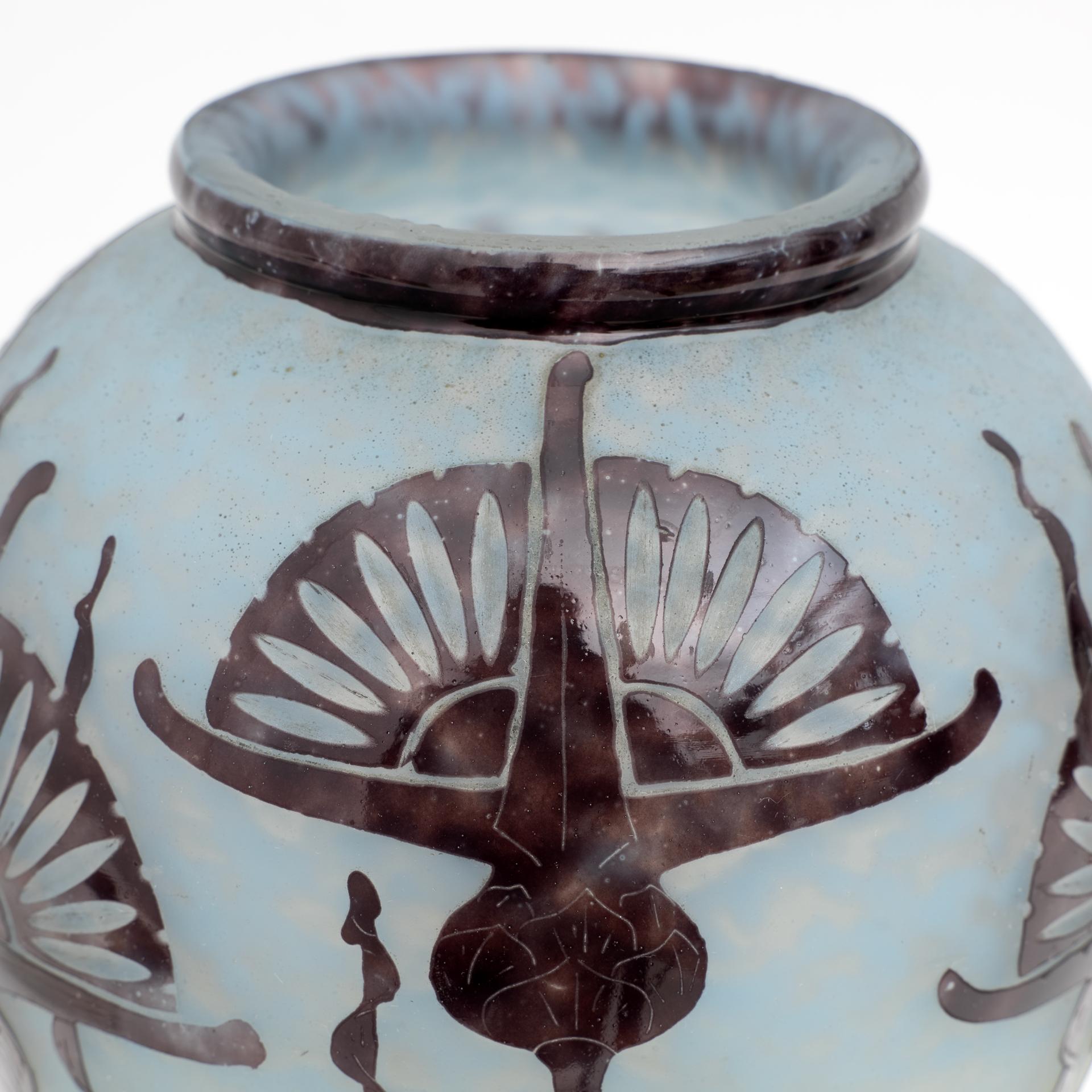 Le Verre Francais Art Nouveau Artistic Glass Vase by Charles Schneider, 1924 For Sale 1