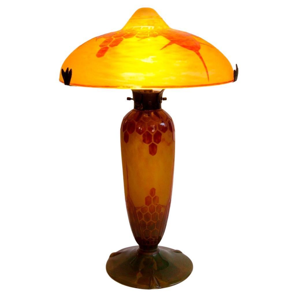 Le Verre Francais Cameo Glass Lamp