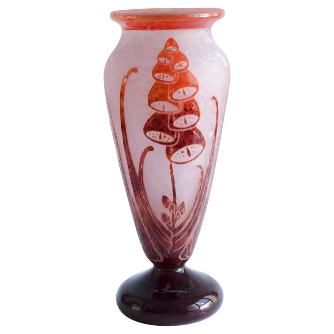 Schneider crystal vase large 10 solifleur bud vase  mid century French glass  cristallerie Schneider 1960s
