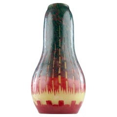 Le Verre Français, längliche Vase "Chicorée", französisches Art Déco