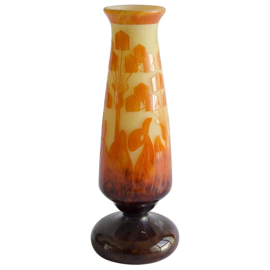 Le Verre Francais Vase Glass For Sale