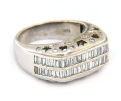 Le Vian 0.75ctw Baguette and Round Diamond Double Row Ring in 18K White Gold