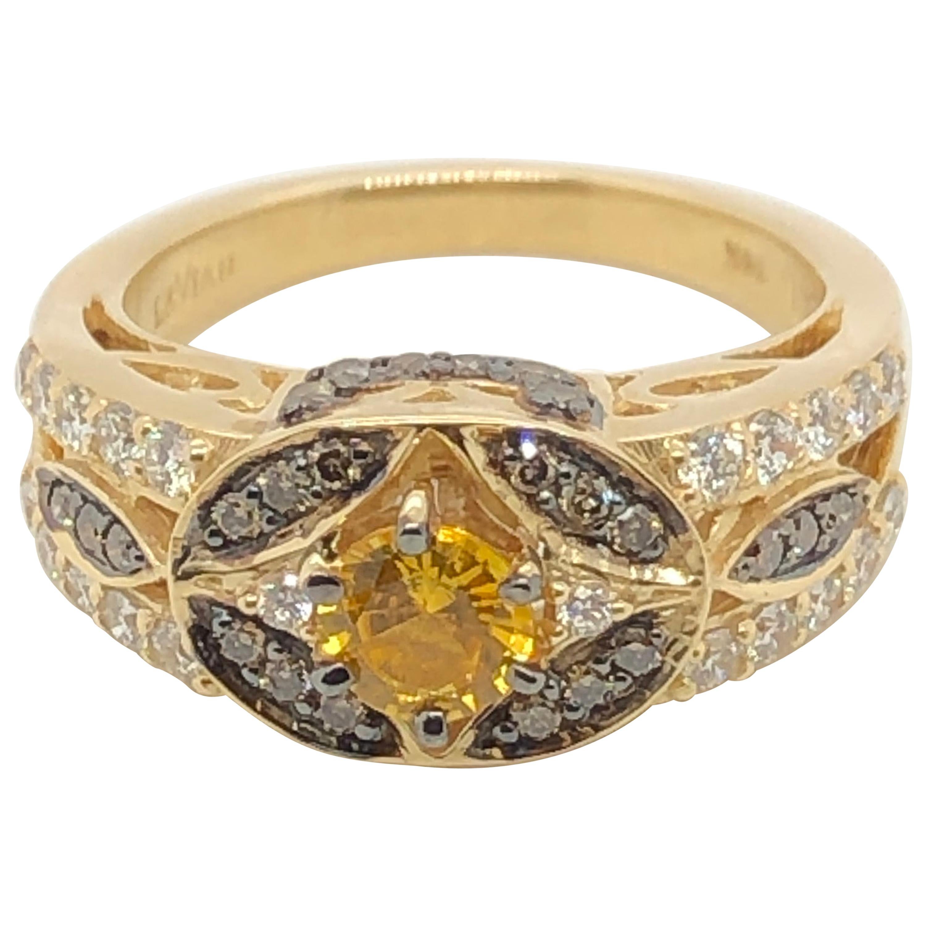 Le Vian 1/2 Carat Yellow Sapphire Yellow Gold Ring For Sale