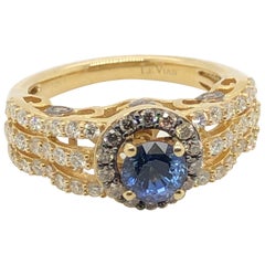 Le Vian 1 Carat Ceylon Sapphire Yellow Gold Bridal Ring