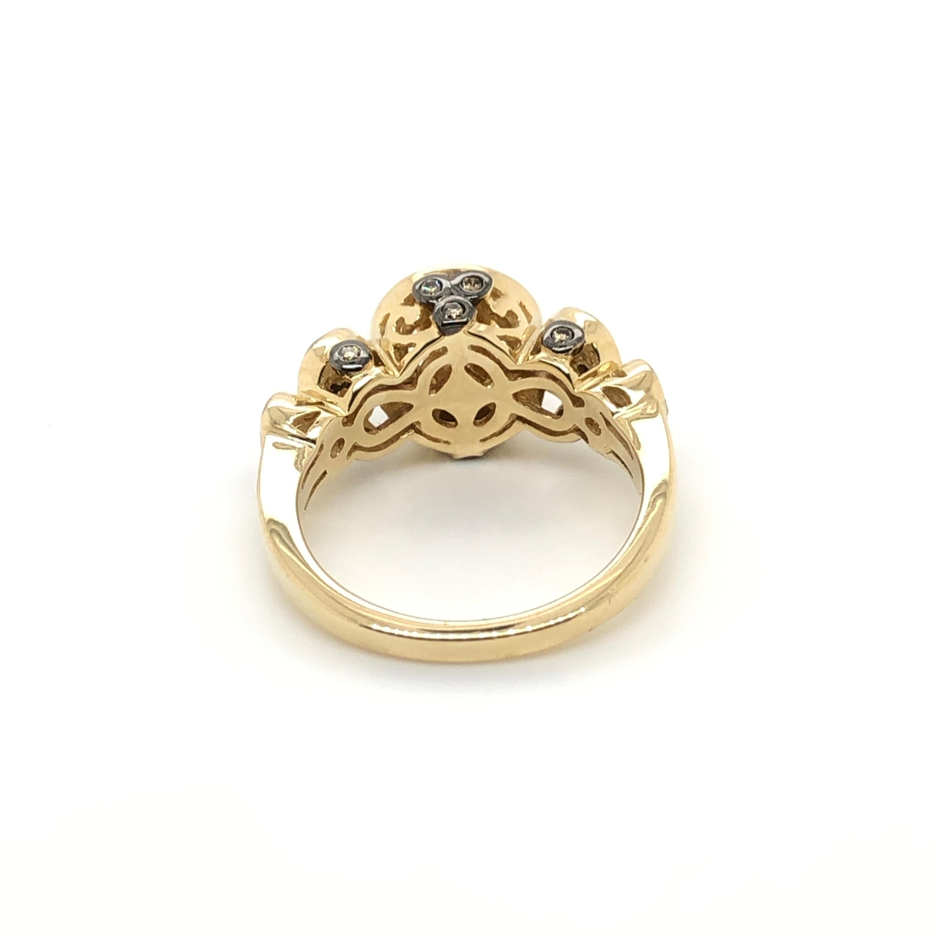 Le Vian 1 Carat Chocolate Diamond Yellow Sapphire Yellow Gold Ring In New Condition In Great Neck, NY