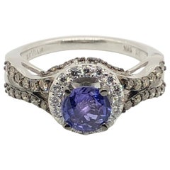 Used Le Vian 1 Carat Purple Sapphire White Gold Bridal Ring