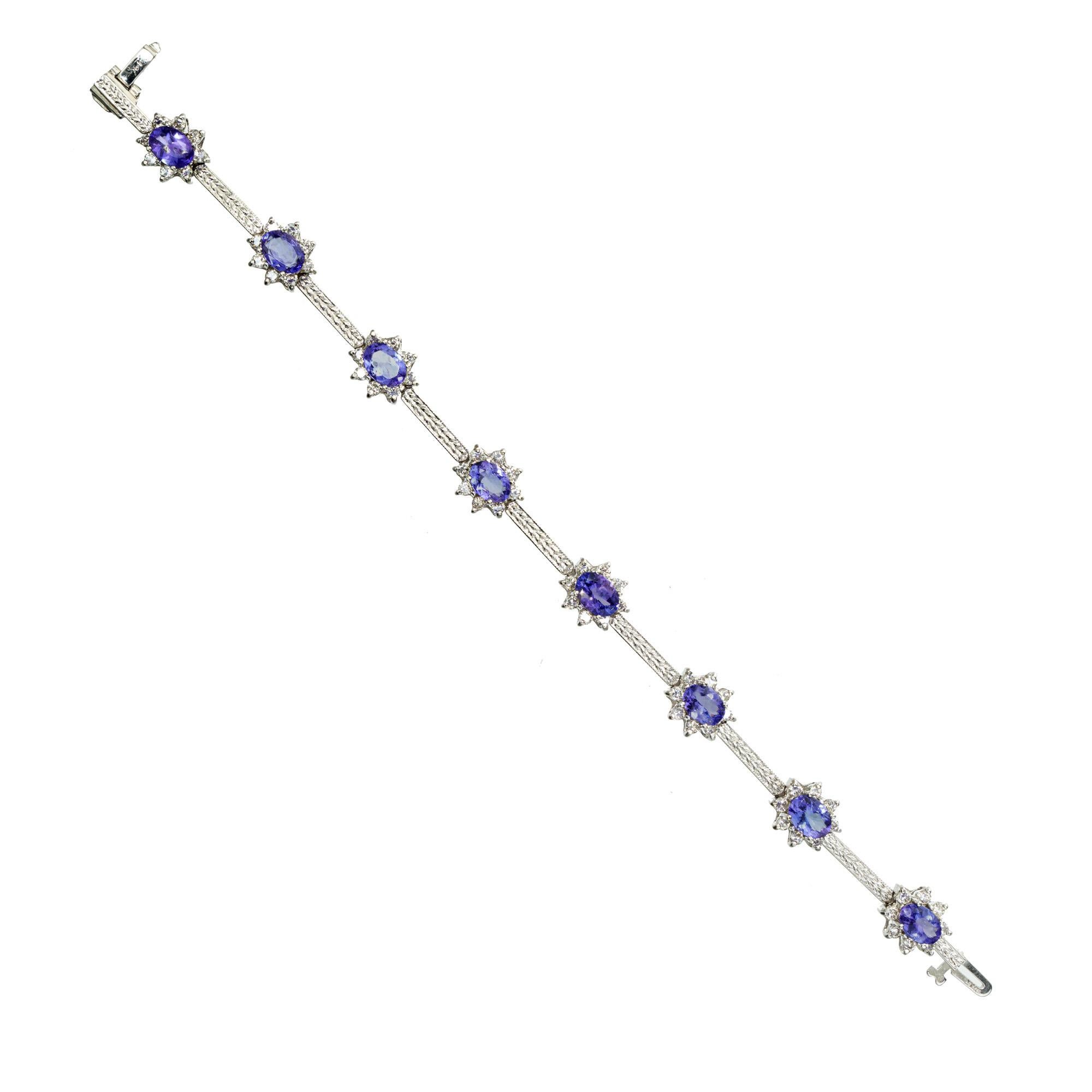 Le Vian 12.00 Carat Tanzanite Diamond White Gold Bracelet In Good Condition For Sale In Stamford, CT