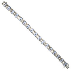 Le Vian 13.00 Carat Oval Blue Tanzanite Diamond White Gold Two Row Bracelet