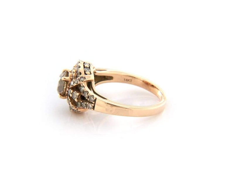 Women's Le Vian 1.37 CTW Multi Chocolate Diamond Ring in 14K Rose Gold For Sale