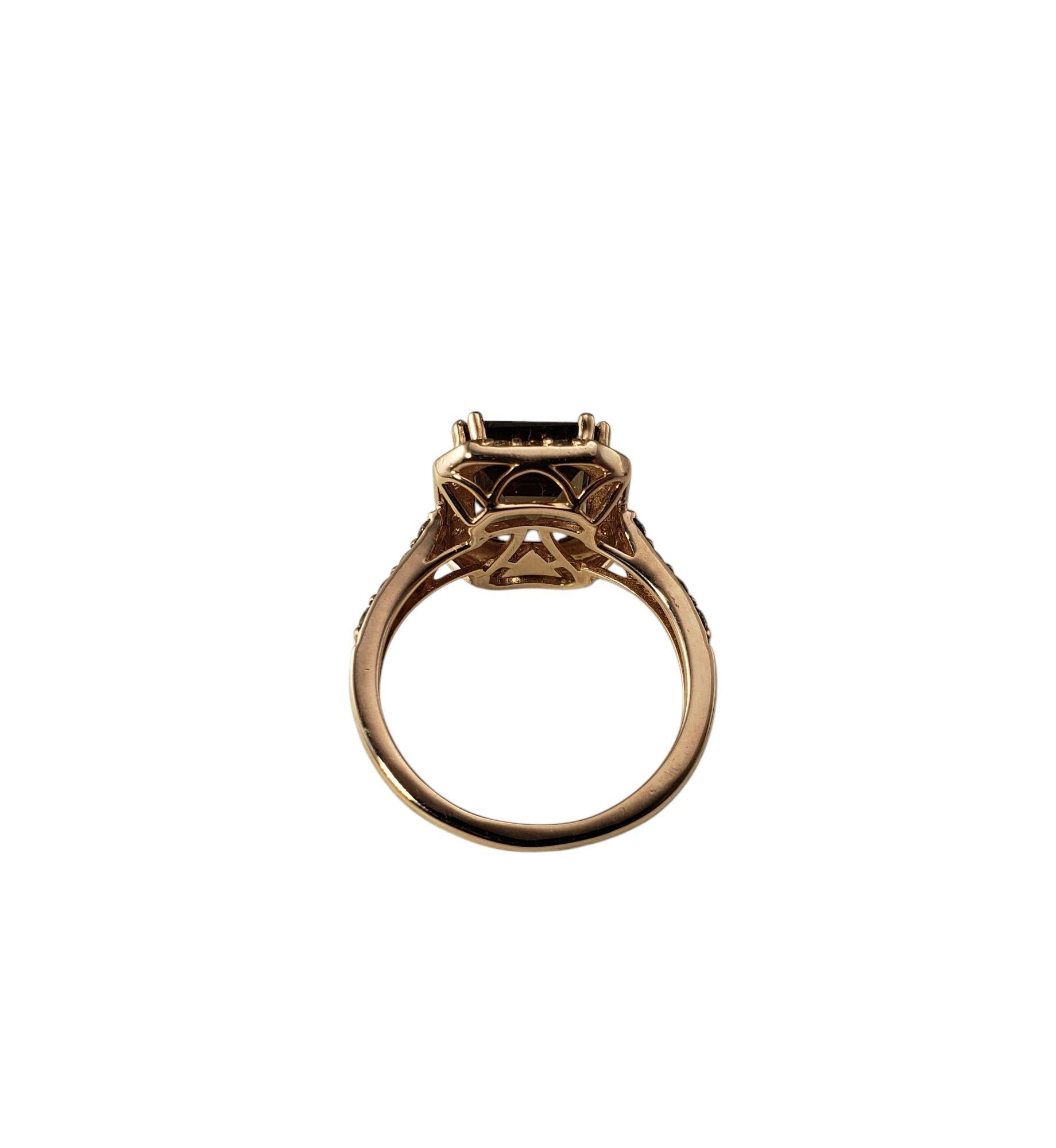 Le Vian Bague en or rose 14 carats avec quartz Brown et diamant Taille 5 #21524 Bon état - En vente à Washington Depot, CT