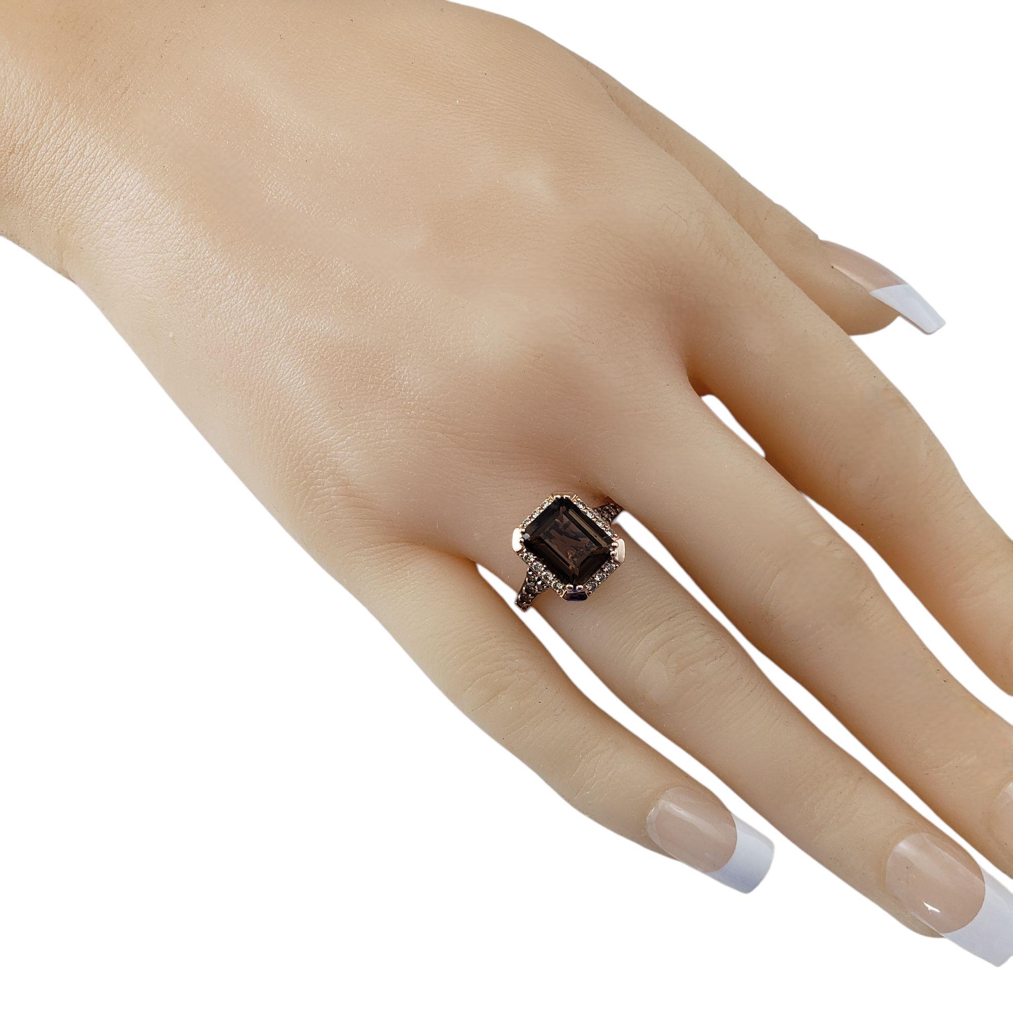 Le Vian Bague en or rose 14 carats avec quartz Brown et diamant Taille 5 #21524 en vente 1