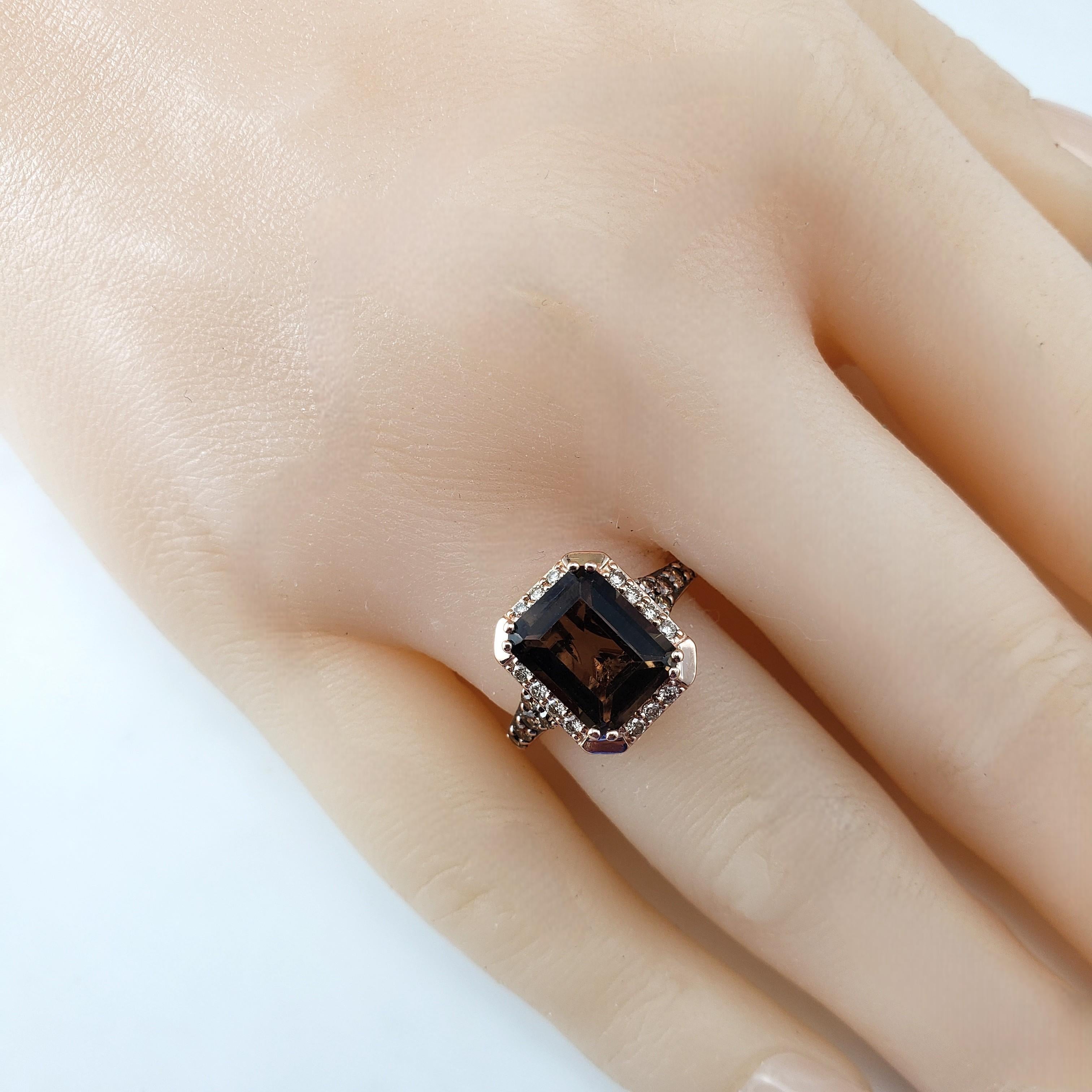 Le Vian Bague en or rose 14 carats avec quartz Brown et diamant Taille 5 #21524 en vente 2