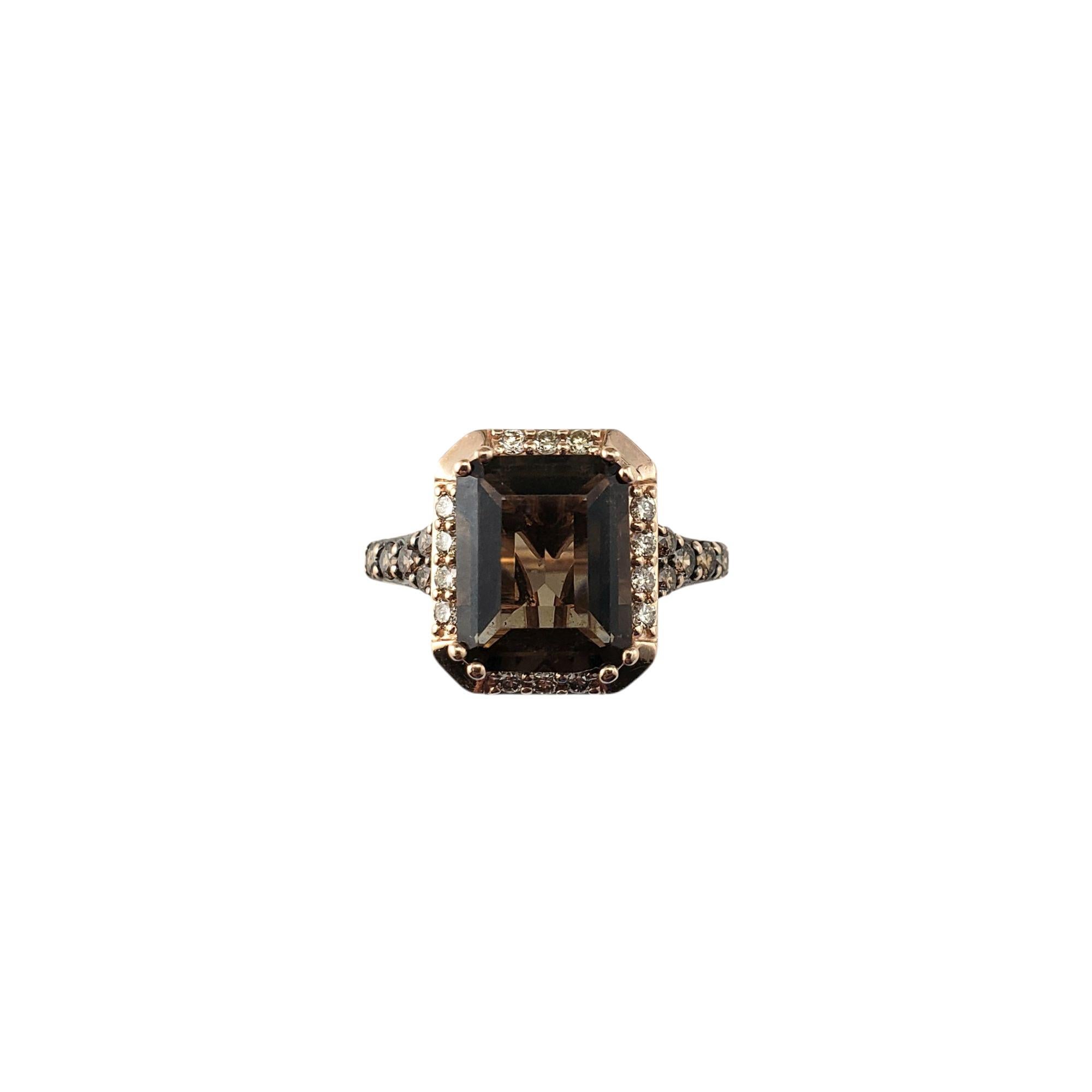 Le Vian Bague en or rose 14 carats avec quartz Brown et diamant Taille 5 #21524 en vente