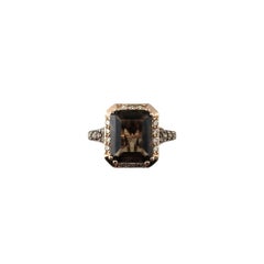 Le Vian 14 Karat Rose Gold Brown Quartz and Diamond Ring Size 5 #21524