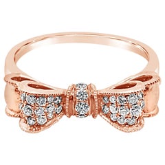 Le Vian 14 Karat White Vanilla Diamond Bow Shaped Rose Gold Ring