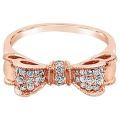 Le Vian 14 Karat White Vanilla Diamond Bow Shaped Rose Gold Ring