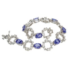 Le Vian 14.00 Carat Tanzanite Diamond White Gold Bracelet