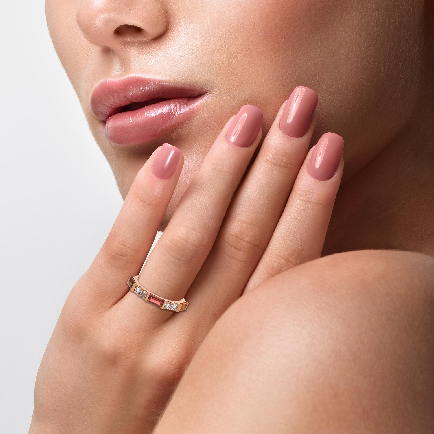 The Le Vian Grand Sample Sale is here again with incredible mark-downs! This sophisticated ring is the perfect gift for yourself or a loved one. The luminous 14K Strawberry Gold ring features baguette cut Pomegranate Garnet, Chocolate Quartz, and