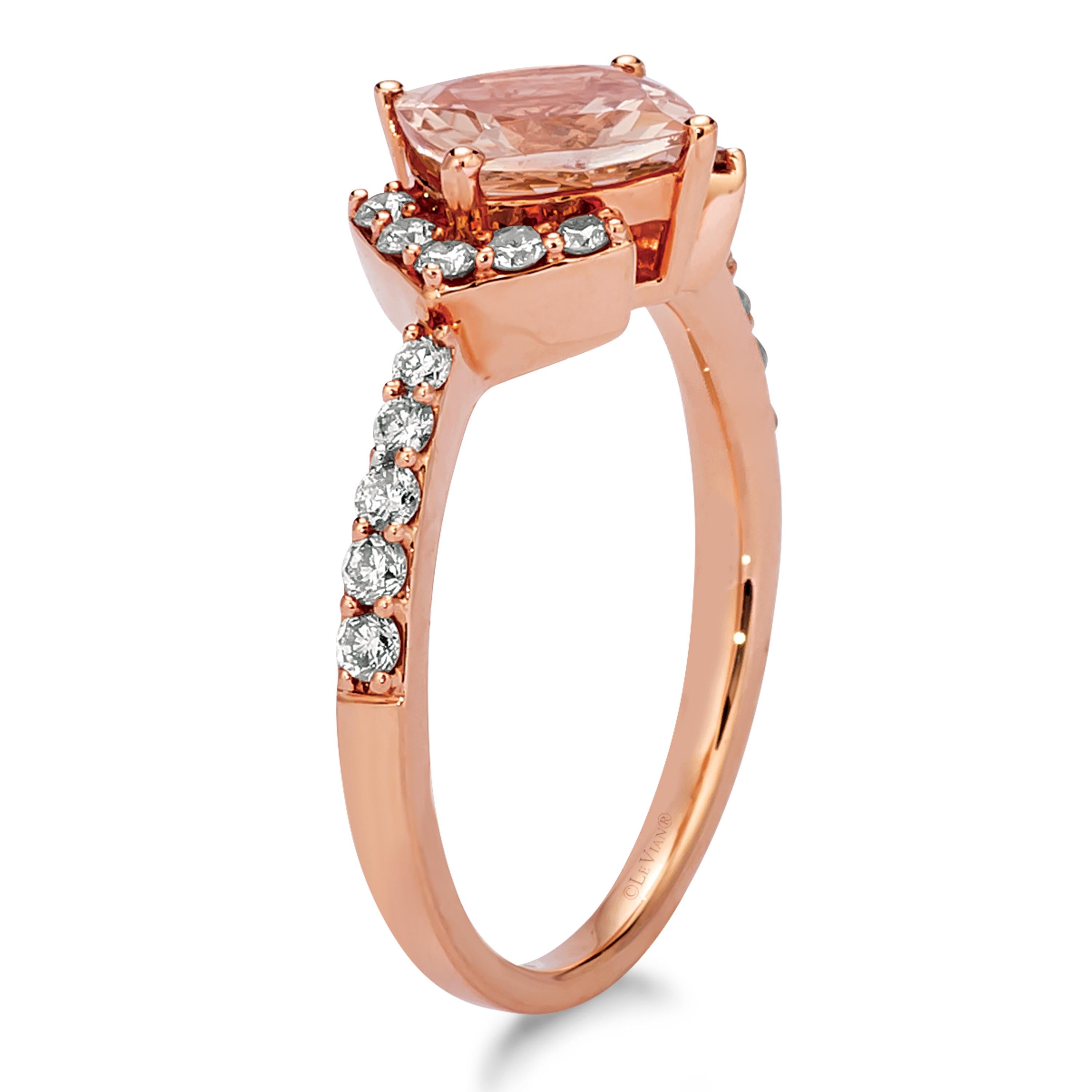 14k rose gold antique cushion cut csarite ring with diamond accents