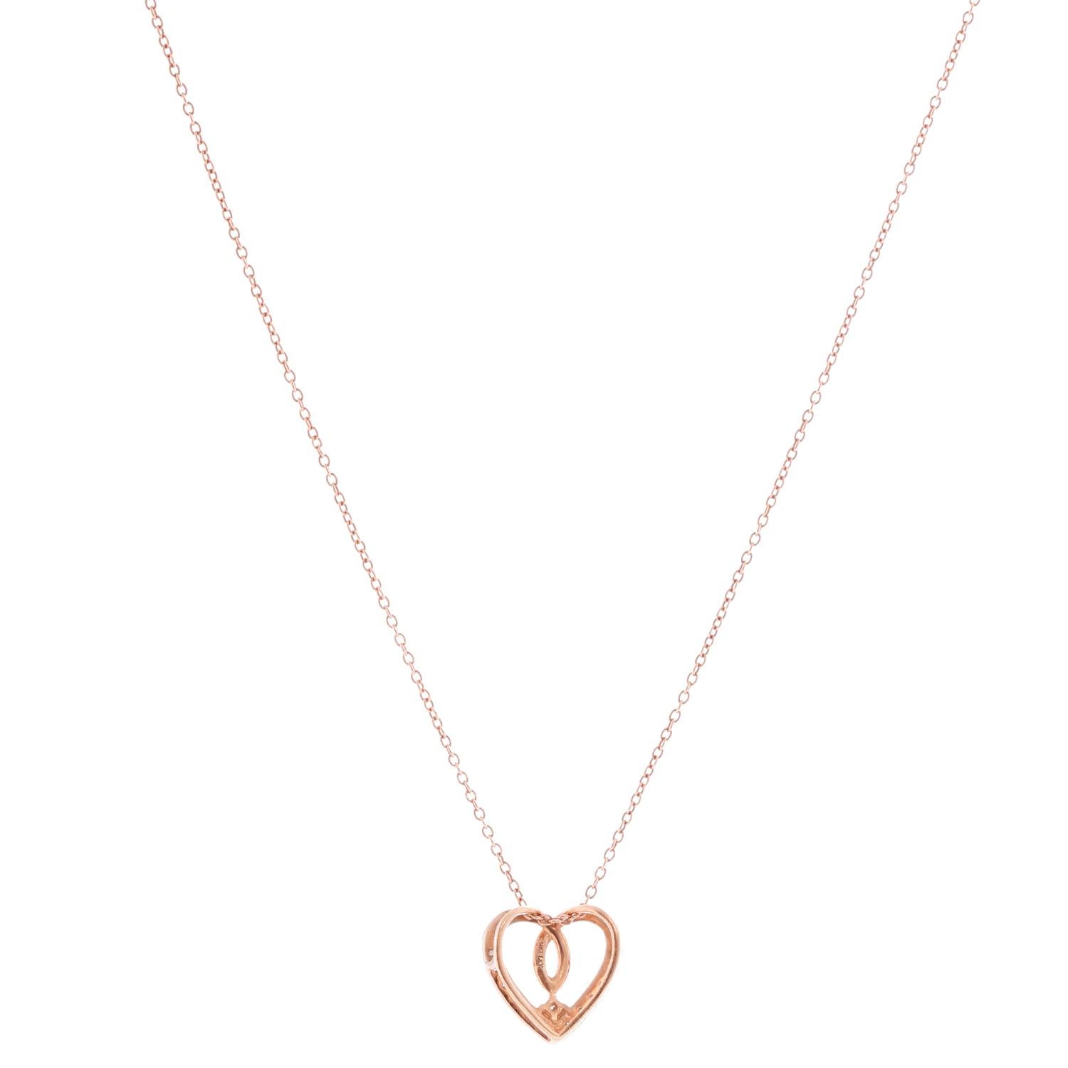 Le Vian 14K Rose Gold Heart Diamond Necklace - Beautiful 1/2 ct. heart measuring 1/4 of an inch on a 19 inch rose gold necklace. Elegant and perfect for every day wear. Hallmarks: Designer mark and 14K . 