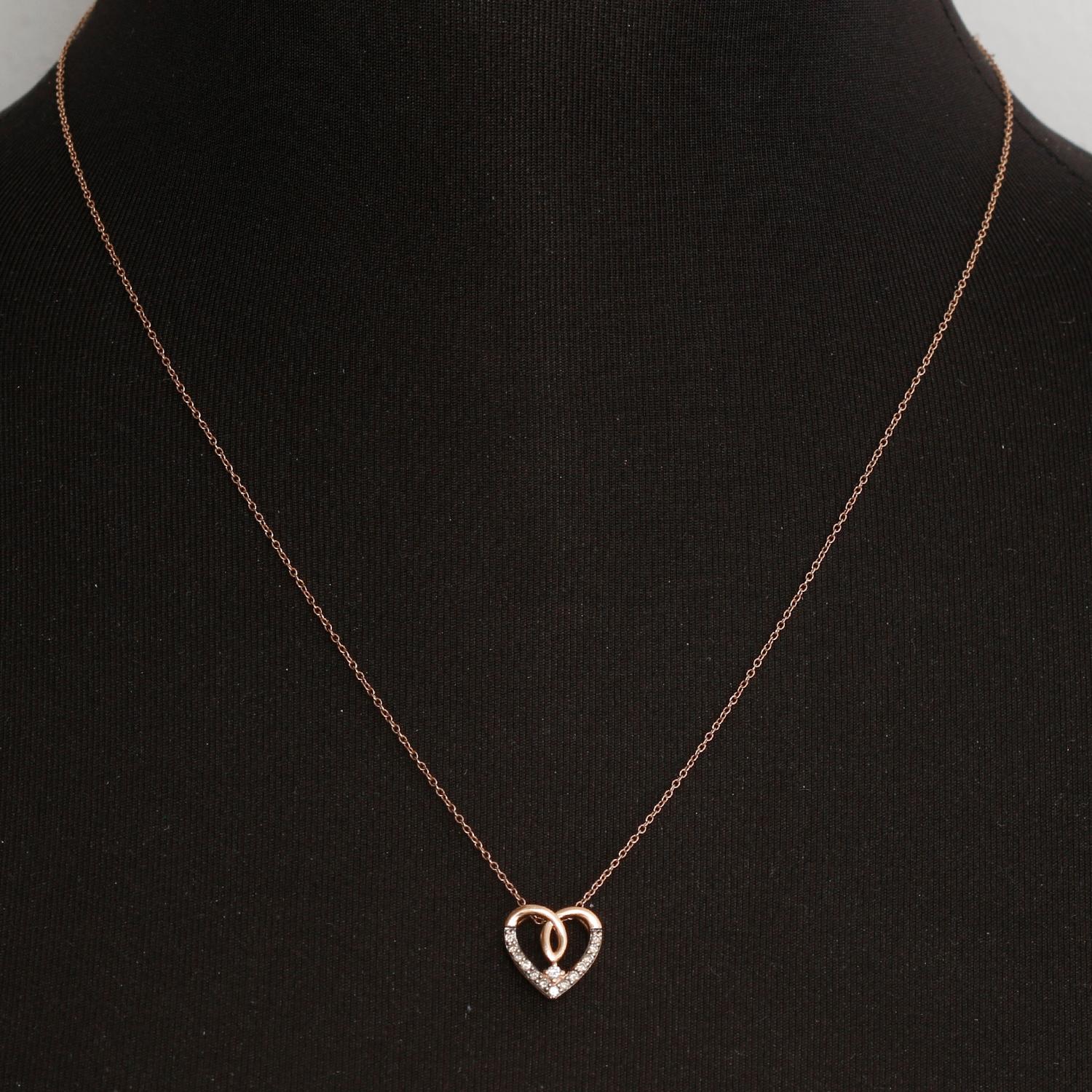Women's Le Vian 14 Karat Rose Gold Heart Diamond Necklace