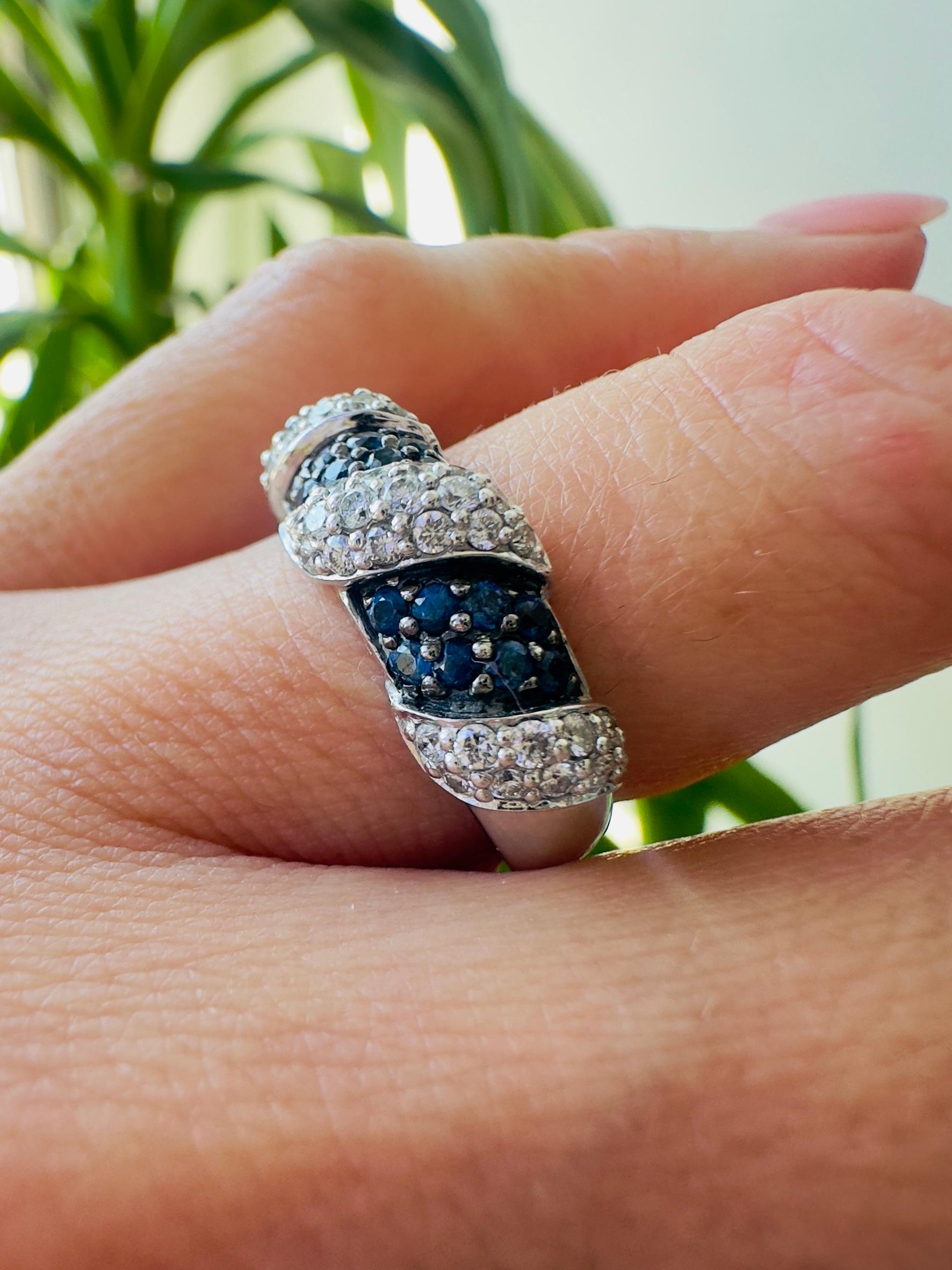 Le Vian - Bracelet en or blanc 14 carats, saphir bleu et diamant naturel Pour femmes en vente