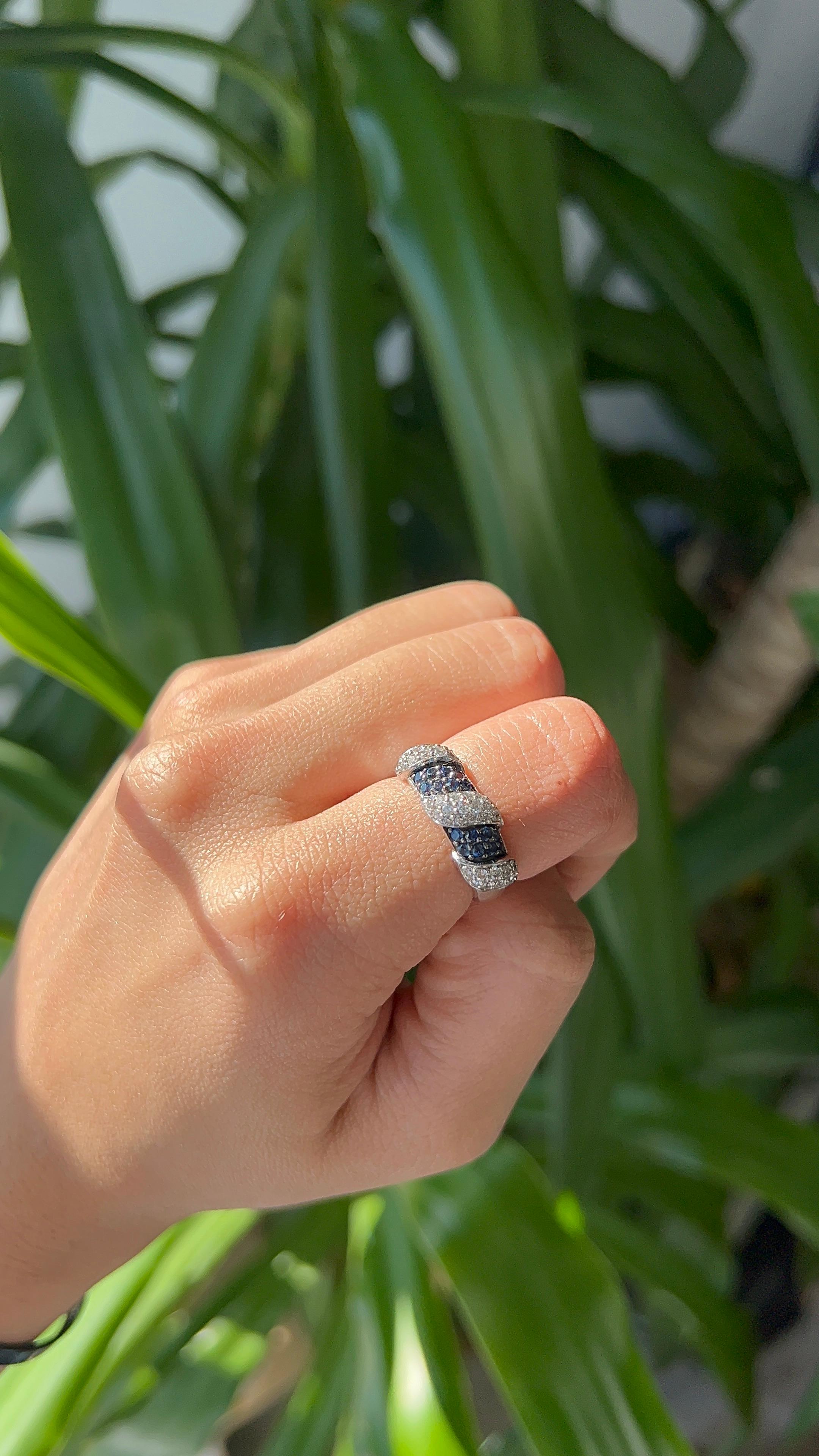 Le Vian - Bracelet en or blanc 14 carats, saphir bleu et diamant naturel en vente 4