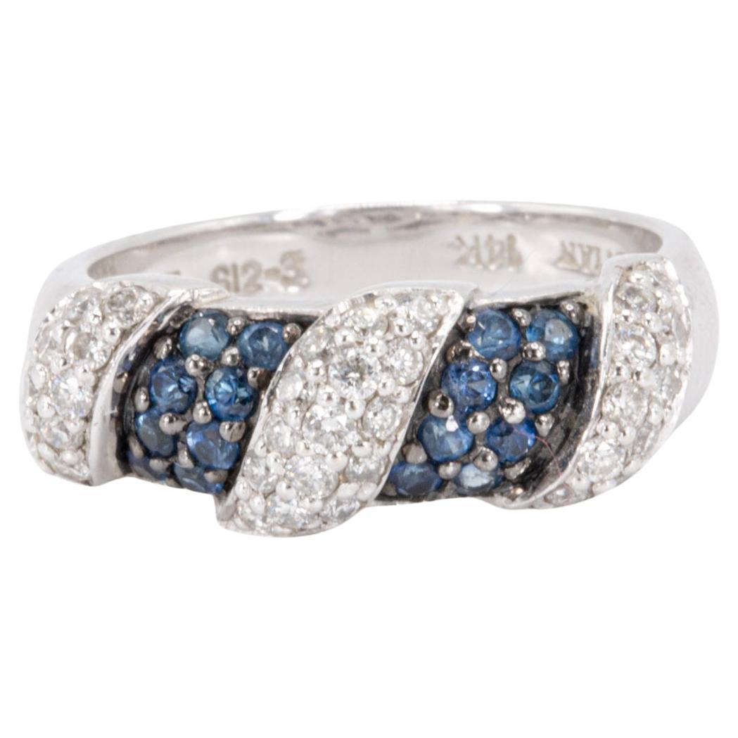 Le Vian 14K Weißgold Blauer Saphir und natürlicher Diamant Band