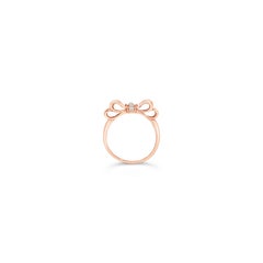 Le Vian 14 Karat White Vanilla Diamond Bow Shaped Rose Gold Ring