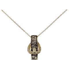 Le Vian Collar Colgante Hebilla Diamante Blanco Chocolate Oro Amarillo 14K #24397