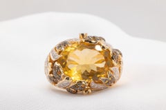 Le Vian 14k Yellow Gold Citrine and Diamond Cocktail Ring